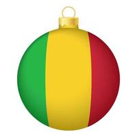 bola de árvore de natal com bandeira do mali. ícone para o feriado de natal vetor
