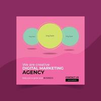 cartaz de agência de marketing digital para postagem no instagram de mídia social vetor