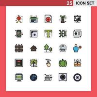 25 ícones criativos sinais modernos e símbolos de gráfico de educação novos elementos de design de vetores editáveis de análise de dólar
