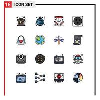 16 ícones criativos, sinais e símbolos modernos de elementos de design de vetores criativos editáveis do mundo do soquete de corações