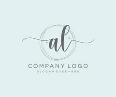 logo al feminino inicial. utilizável para logotipos de natureza, salão, spa, cosméticos e beleza. elemento de modelo de design de logotipo de vetor plana.