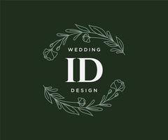 coleção de logotipos de monograma de casamento de letras iniciais de identificação, modelos modernos minimalistas e florais desenhados à mão para cartões de convite, salve a data, identidade elegante para restaurante, boutique, café em vetor