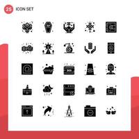 conjunto de 25 símbolos de ícones de interface do usuário modernos sinais para celebração de funeral de nó chinês de ano novo dinheiro elementos de design de vetores editáveis