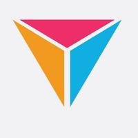 design de logotipo y e triângulos coloridos vetor