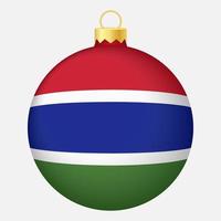 bola da árvore de Natal com bandeira da Gâmbia. ícone para o feriado de natal vetor