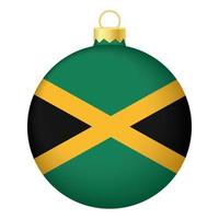 bola de árvore de natal com bandeira da jamaica. ícone para o feriado de natal vetor