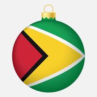 bola de árvore de natal com bandeira da guiana. ícone para o feriado de natal vetor