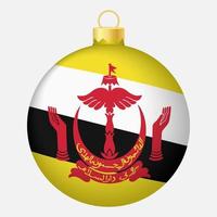 bola de árvore de natal com bandeira de brunei. ícone para o feriado de natal vetor