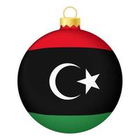 bola de árvore de natal com bandeira da líbia. ícone para o feriado de natal vetor