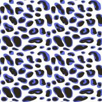 padrão de leopardo azul sem emenda de vetor, manchas pretas e azuis em um design clássico de fundo branco. ilustração vetorial