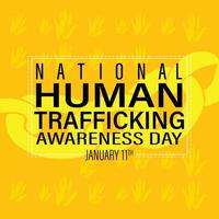 Dia Nacional de Conscientização sobre o Tráfico Humano em 11 de janeiro. ilustração vetorial. vetor