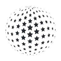 esfera 3d abstrata com estrelas de 5 pontos. ilustração vetorial. vetor