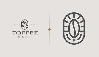 grão de café. ilustração do logotipo da cafeteria. símbolo premium criativo universal. modelo de logotipo de ícone de sinal vetorial. ilustração vetorial vetor