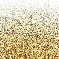 textura de brilho de glitter dourados em um fundo branco. explosão dourada de confete. partículas abstratas douradas sobre um fundo branco. elementos de design de férias isolados. ilustração vetorial. vetor