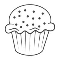 ilustração de contorno vetorial de cupcake vetor