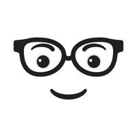 rosto sorridente com ilustração vetorial de óculos vetor
