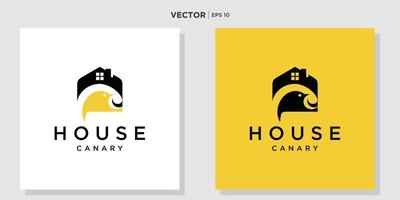 logotipo de design de logotipo canário com casa vetor