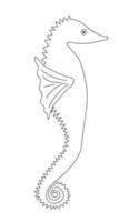 cavalo-marinho vector doodle ilustração. mão desenhada simples ilustração de cavalo-marinho.