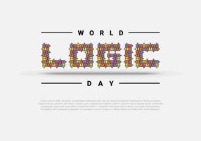 cartaz de banner do dia mundial da lógica isolado no fundo branco comemorado em 14 de janeiro. vetor