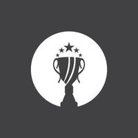 logotipo do campeão do troféu com fundo preto vetor