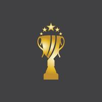 logotipo do campeão do troféu com fundo preto vetor