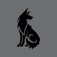 logotipo de letra animal simples lobo vetor