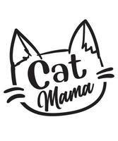 design de camiseta de mãe de gato vetor