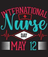 camiseta dia internacional da enfermeira 12 de maio vetor