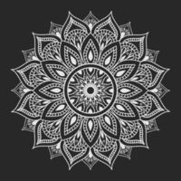 fundo de mandala floral preto e branco vetor