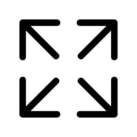 expanda a linha do ícone isolada no fundo branco. ícone liso preto fino no estilo de contorno moderno. símbolo linear e curso editável. ilustração em vetor curso perfeito simples e pixel.