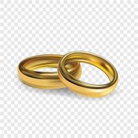 vetor e ilustração realista de anel de noivado de ouro 3d