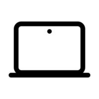 linha de ícone de laptop isolada no fundo branco. ícone liso preto fino no estilo de contorno moderno. símbolo linear e curso editável. ilustração em vetor curso perfeito simples e pixel.