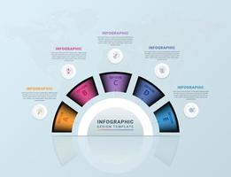 modelo de infográfico moderno com cinco etapas vetor