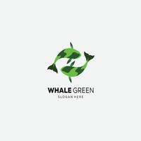 modelo de logotipo de ilustração de cor de baleia vetor