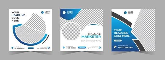 design de banner da web de marketing digital de mídia social criativa vetor