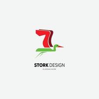 ícone de modelo de logotipo de cor de design pelicano vetor