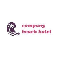 ilustração de design de logotipo de hotel de praia vetor