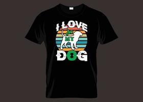 eu amo meu design de camiseta de tipografia de cachorro vetor