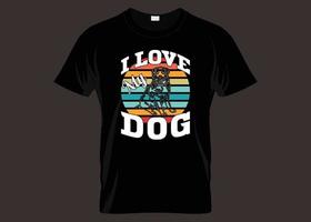 eu amo meu design de camiseta de tipografia de cachorro vetor