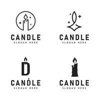 ilustração de design de logotipo de chama de luz de vela vetor