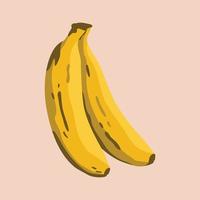 ilustração de frutas frescas de banana amarela vetor