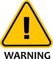 advertência e cautela. ícone de ponto de exclamação isolado no triângulo amarelo. vetor