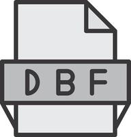 ícone de formato de arquivo dbf vetor