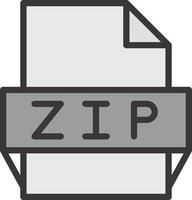 ícone de formato de arquivo zip vetor