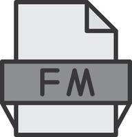 fm ícone de formato de arquivo vetor
