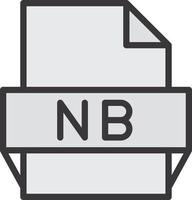 ícone de formato de arquivo nb vetor