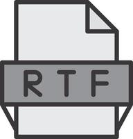 ícone de formato de arquivo rtf vetor