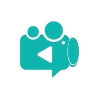 comunicação por vídeo e design de logotipo da comunidade vetor