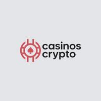 ícone do logotipo da moeda do chip do cassino de criptomoeda vetor