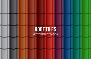 Conjunto de telha de telhado de cor diferente vetor